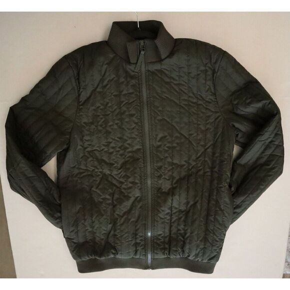 RAINS 18300 Unisex Sz Medium Evergreen Full Zip Liner High-Neck Jacket - Picture 7 of 10